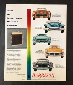 Radiador Harrison 1954 publicidad coche detrás de las parrillas color impresión vintage AD - Imagen 1 de 1