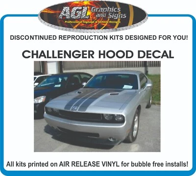 2008 2009 2010 Dodge Challenger Custom Rally Hood Decal Graphic - Image 1 of 4