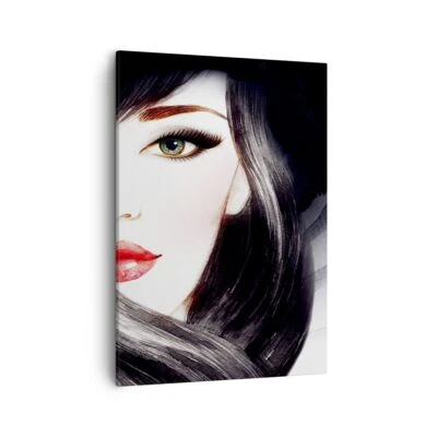 Wandbilder 50x70cm Leinwandbild Frau Gesicht Groß Bilder Art Wanddeko - Bild 1 von 4