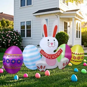 7 Ft Long Easter Inflatables Outdoor Decorations, Inflatable Easter Bunny Gnome - Picture 1 of 7