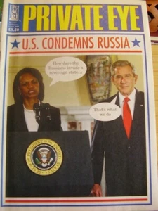 PRIVATE EYE SATIRICAL HUMOUR MAGAZINE # 1217 2008 BUSH USA CONDEMS  RUSSIA - Picture 1 of 1