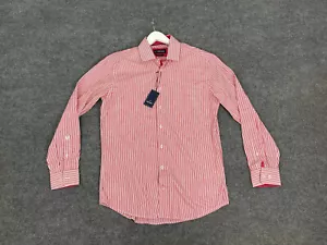 Camp David Shirt Men's Medium Striped Red Cotton Long Sleeve N5 - Picture 1 of 10