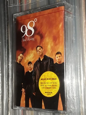 98° DEGREES AND RISING CASSETTE USA EDITION HYPE STICKER STILL SEALED POP R&B - Image 1 of 4