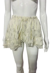 Isabel Marant Women's Metallic Tiered Asymmetric White Short Mini Skirt S 34 - Picture 1 of 9