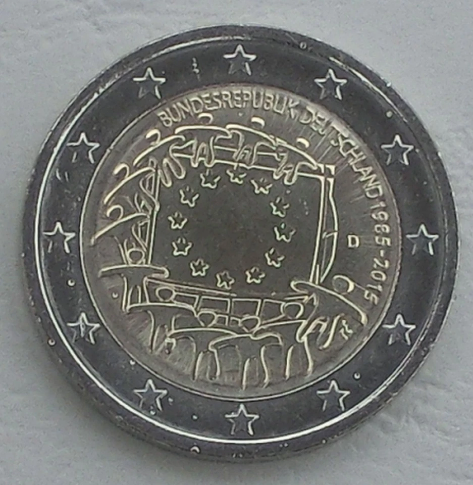 2 Euro Commemorative Coin Germany D 2015 30 Years European Flag Uncirculated - Image 1 of 1