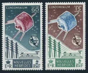 Nuevas Hébridas Fr 124-125, MLH. ITU-100, 1965. Telegraph, Syncom. x33118 - Imagen 1 de 1