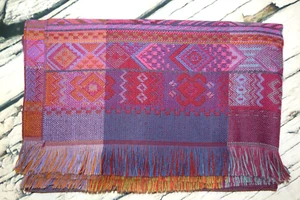 Neu ohne etikett! Schöner gewebter bunter Schal 26,5"" x 72"" rosa lila blau mehr - Bild 1 von 12