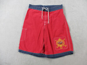 Ralph Lauren Polo Swim Trunks Boys Large Red Stampede Pony Vintage Youth Beach