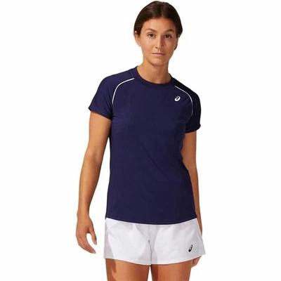 Camiseta de Manga Corta Mujer Asics Court Piping Azul - Imagen 1 de 4