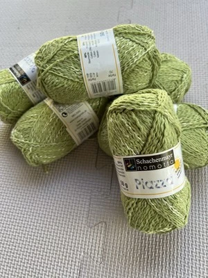PIAZZA Yarn By SCHACHENMAYR NOMOTTA: Lime Green/Silver Dk Cotton Blend: Lot 6 - Image 1 of 4