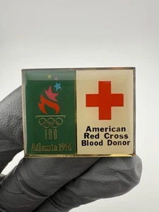 Olympics Atlanta 1996 American Red Cross Blood Donor Enamel Lapel Pin - Picture 1 of 6