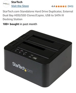 StarTech.com Dual-Bay USB 3.1 to SATA Hard Drive Docking Station, USB 3.1 (10... - Photo 1/6