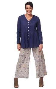 Tulip Clothing Tulip Rosalinda Womens Long Sleeve Top in Navy - Picture 1 of 5