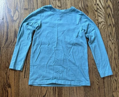 Primary Kids Unisex 100% Cotton Pool Blue Long Sleeve Slim Fit Shirt Size 6-7 - Image 1 of 4