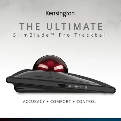 Kensington SlimBlade Pro Wireless Trackball, Black/Gray K72080WW New Open Box - Image 1 of 4