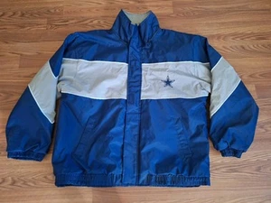 Dallas Cowboys Vintage Jeff Hamilton Navy Silver Heavy Winter Jacket Men X-LARGE - Picture 1 of 6