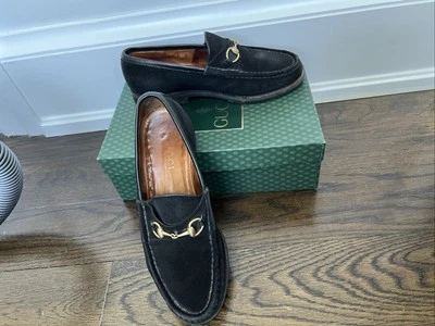 1990’s Vintage Black Suede Gucci Horsebit Lug Sole Loafers Womens Sz 7 w/ Box - Image 1 of 4