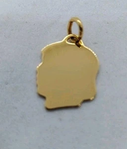 Dije de silueta de cabeza de niña relleno de oro 1/20 12k - Imagen 1 de 5