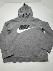 Nike Hoodie Boy's M Gray Pullover Sweatshirt Sportswear Club Fleece CJ7861-091 - Picture 1 of 5