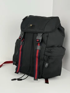 GUCCI Tiger Head Animalier Black Nylon Backpack Web Line Sherry Line - Bild 1 von 12