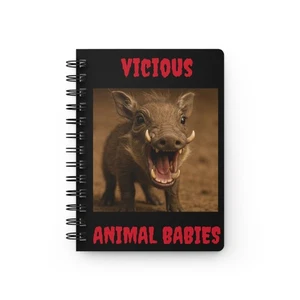 Vicious Animal Babies Series 2 Spiral Notebook. Cute and Scary Beware. Fun Gift. - Picture 1 of 5