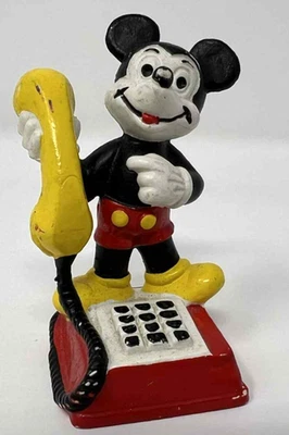 MICKEY MOUSE PHONE boneco de PVC vintage Bully Disney década de 1980 raro - Imagem 1 de 3