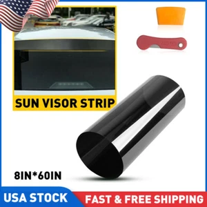 Sun Strip Banner Visor Premium Vinyl Decal 8"x60" Windshield Banner Cast Film US - Picture 1 of 9