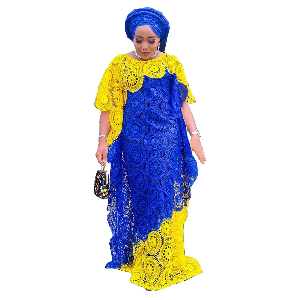 African Party Dresses Women Elegant Lace Africa Clothing Fashion Dashiki Robe - Image 1 of 4