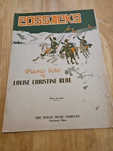 Cossacks Sheet Music Piano Solo Vintage 1930 Louise Christine Reve - Picture 1 of 4
