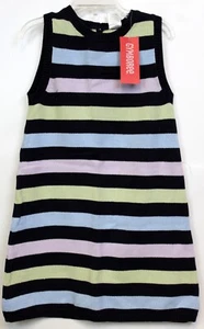 2008 Gymboree Petite Mademoiselle 6 Sweater Tank Dress Stripe Navy Pastel Paris - Picture 1 of 6