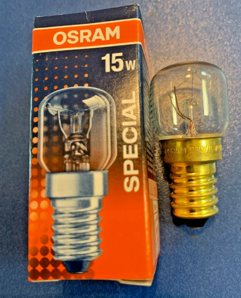 Osram BACKOFENLAMPE 15W E14 Klar Ofen Lampe 300°C 15Watt Glühbirne  Glühlampe - Bild 1 von 1