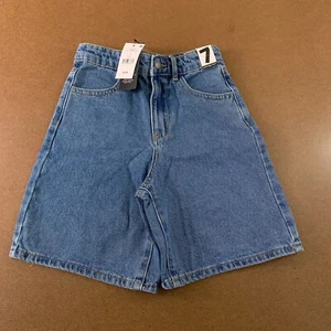 Cotton On Girls Size 7 Medium Wash Denim Lani Jort Jean Shorts NWT - Picture 1 of 6