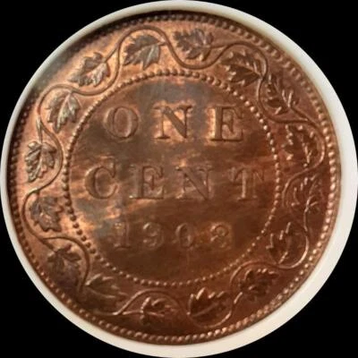 Canada 1908 large cent old world coin NGC MS64 #0059 - Image 1 of 4