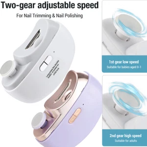 Electric Nail Clipper 3 in 1 Grinding and Polishing Trimmer For Adult Baby - Picture 1 of 29