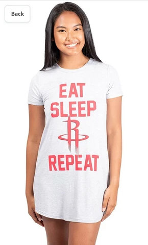 Ultra Game NBA Houston Rockets Womens Super Soft Sleepwear Pajama Loungewear Tee Cover