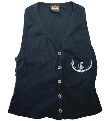 Camiseta sin mangas Harley Davidson Sturgis Willie Nelson 2002 de colección con botones M Foto 1 de 4