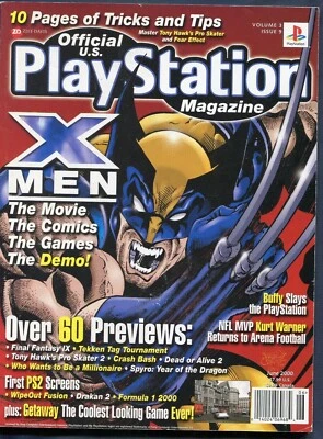 2000 Official U.S PlayStation Video Game Magazine #33 June X Men Pro Skater - Image 1 of 4