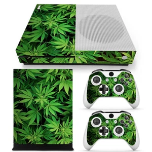 XBOX ONE S Slim CONSOLE Skin Weed Leaf Cannabis Rasta Hemp Sticker Vinyl decals - Picture 1 of 1