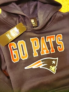New England Patriots GO PATS YOUTH Hoodie Official Lic. NFL Size L & XL - Picture 1 of 10