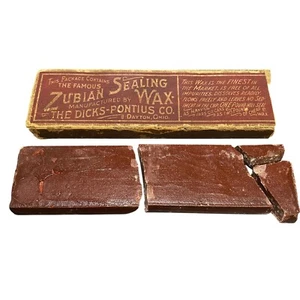 Vintage Zubian Sealing Wax Dicks Pontius Co Dayton Ohio Canning Fruit Vegetables - Imagen 1 de 6