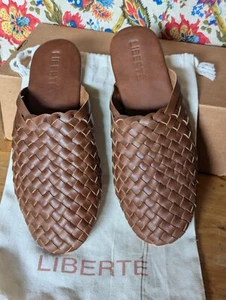 Liberte' Tulum Woven Mule - Cognac - Slip On Sandals Slides Women Size 10 NEW - Picture 1 of 10