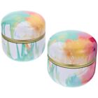 2 Pcs Tea Iron Gifts Candle Tin Decoration Storage Containers Making Tins