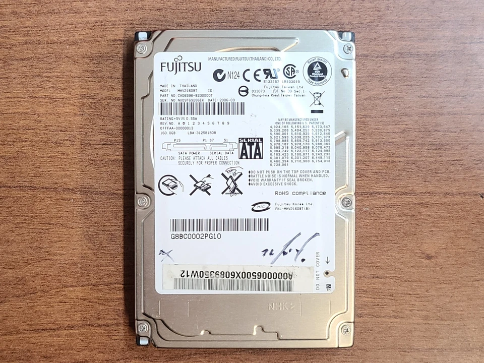 GENUINE FUJITSU MHV2160BT 160GB 4200RPM 2.5 SATA HDD HARD DRIVE CA06596-B230000T - Image 1 of 2