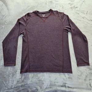 Mountain Hardwear Mens Large Thermal Base Layer Shirt Wine Red Long Sleeve Crew - Picture 1 of 10