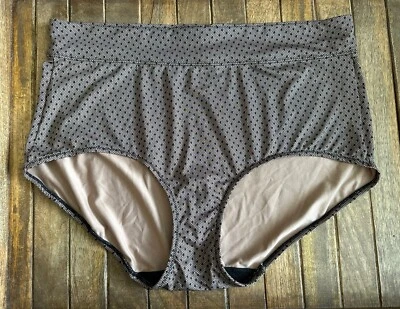 Vtg Warners 2XL Black & Tan Polkadot Comfort Panty Briefs - Image 1 of 4