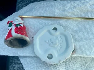 Vintage Rare Partylite Ceramic Christmas Candle Flame Stopper Extinguisher San - Picture 1 of 6