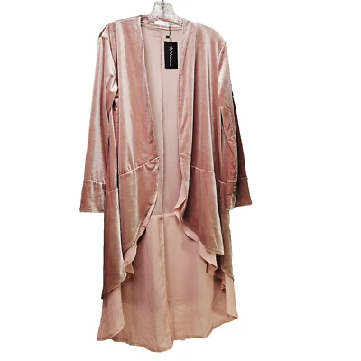 Женский пыльный розовый бархатный кардиган с открытой передней частью Duster L 12/14 Cottage Whimsygoth  - Изображение 1 из 4