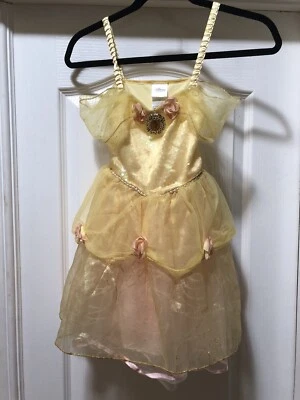 DISNEY STORE Princess BELLE Beauty and the Beast Costume Dress Halloween Sz 4 ** - Image 1 of 4