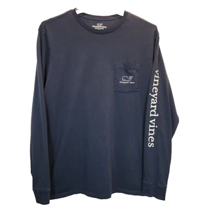 Camisa Vineyard Vines Para Hombre XL Azul Marino Manga Larga Bolsillo Peces Pesca Exterior - Imagen 1 de 5