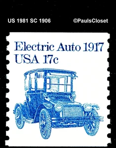 EE. UU. 1981 SC 1906 eléctrico 17¢ ultramarino montado sin montar og bobina P10 V F/Vf - Imagen 1 de 2